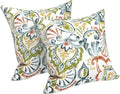 LVTXIII Outdoor Throw Pillows 16x16 Inch, Set of 2 Square Decorative Pillows with Inserts for Patio Furniture, Porch Chair, Garden Sofa, Paisley Botanical