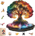 MEATRN Glowing Tree of Life Wooden Puzzles - 200 Pieces Fantasy Forest Nature Landscape, Irregular Shape Wood Jigsaw Puzzle for Adults, Educational Puzzles for Family Game, 10.5x11.4 in