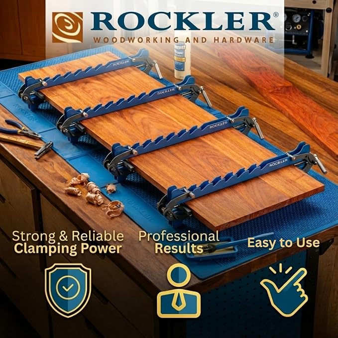 Rockler Mini Deluxe Panel Clamps (2-Pack) Four-Way Pressure Clamp Set