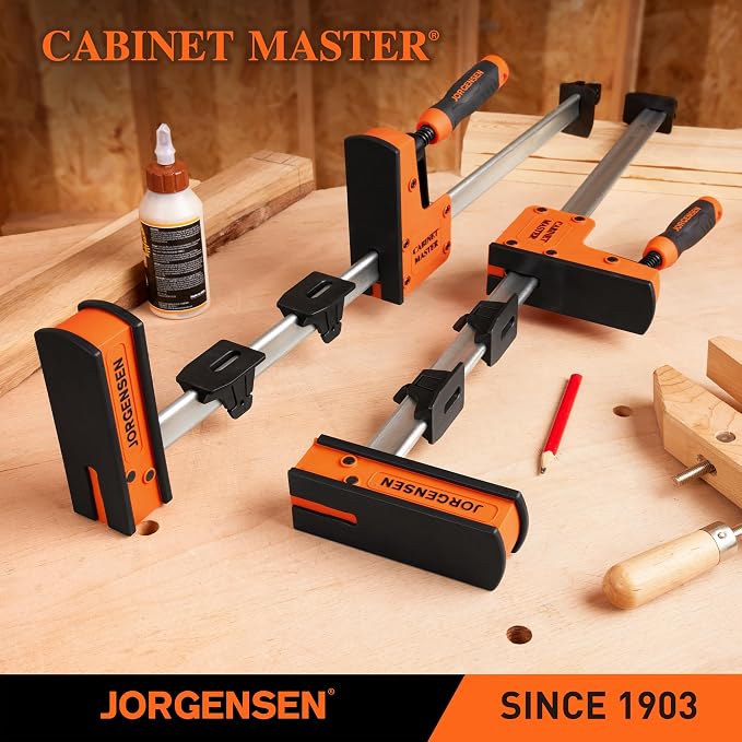 JORGENSEN 72-Inch Parallel Bar Clamps, 2-Pack Cabinet Master Bar Clamps