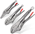 ARROW 3PCS Locking Pliers Set with Long Nose and Curved Jaw