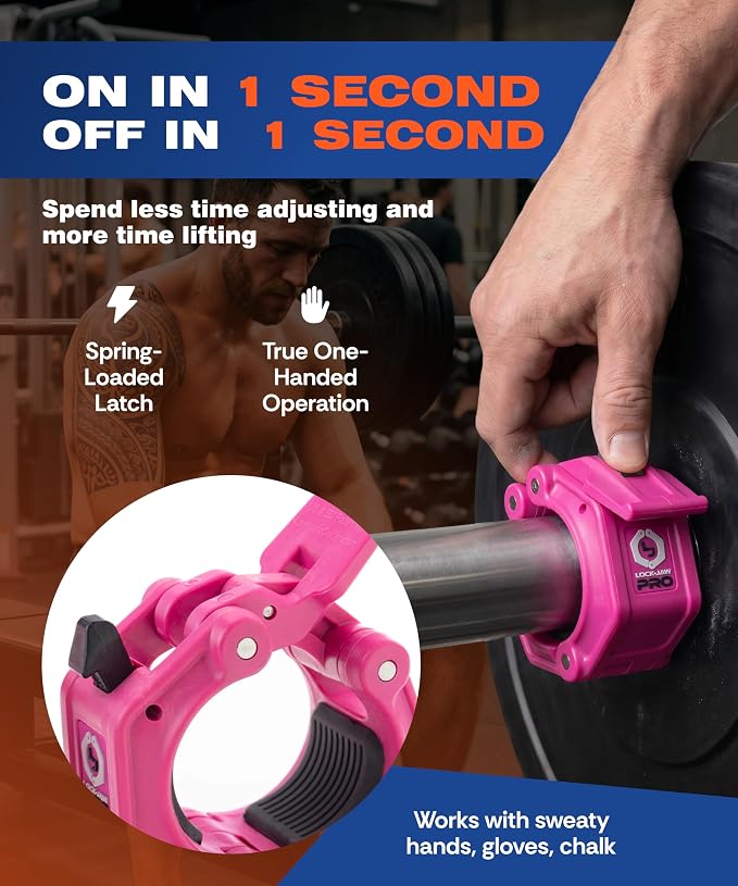 Lock-Jaw PRO 2 Barbell Collars/Clamps, 2"/50mm Olympic Bars