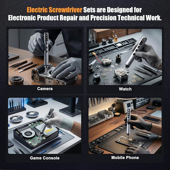 83-In-1 Mini Electric Screwdriver Set Cordless Precision Screwdriver With 72 Magnetic Drill Bits/Led Light/5 Torque Settings Multi-Purpose Precision Repair ToolSet for Phone Laptop Switch Camera Watch