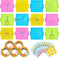 Deekin 50 Pcs Double Sided Geoboard Mathematical Kids Geoboards with Rubber Bands Math Manipulatives Toy for Geometry, 6.9 x 6.3 Inches Classroom Back to School