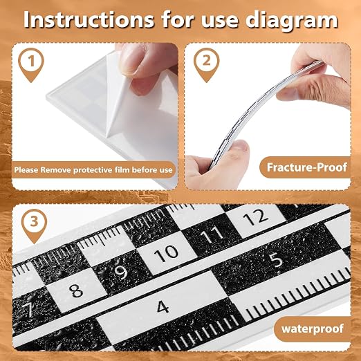 Maitys 9 Pack Archaeological North Arrow and Scale Set, Geology Photography Professional Measuring Scale Ruler with Case Archaeological Excavation Photo Reference Ruler for Artifact Documentation