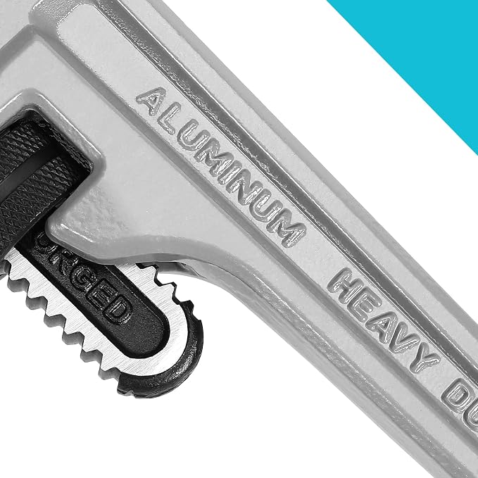 DURATECH 18-inch Aluminum Straight Pipe Wrench, Adjustable Plumbing Wrench | Heavy Duty, Drop Forged, Exceed GGG standard