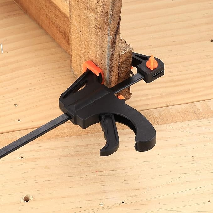 6 Inch Bar Clamps for Woodworking, 2 Pcs Trigger Quick Grip, Mini Clamps for Wood Gluing