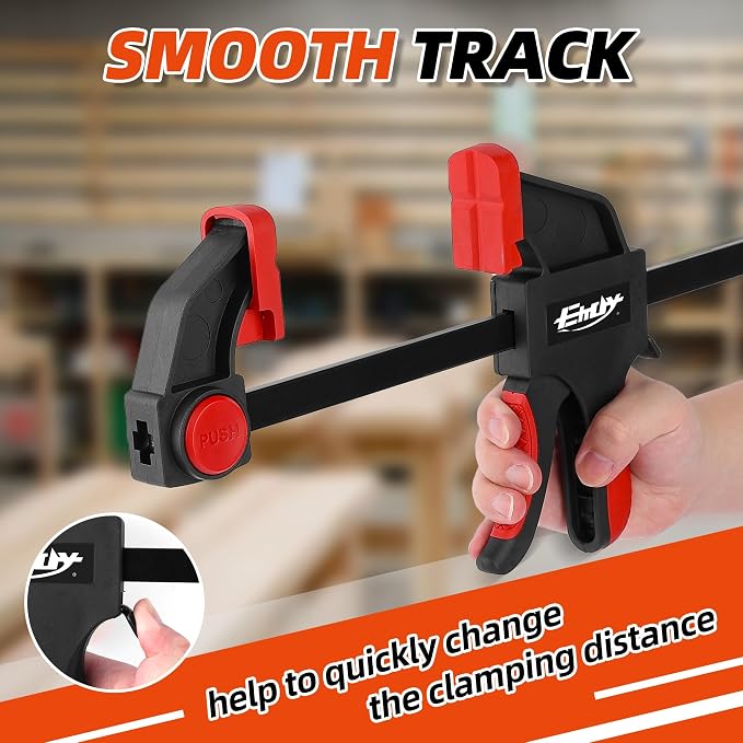 50" Bar Clamps for Woodworking 2-Piece, One-Handed Clamp/Spreader, Light-Duty Quick-Change F Clamp with 170 LBS Load Limit, Wood Clamps for Gluing, Carpentry, DIY, and Woodworking
