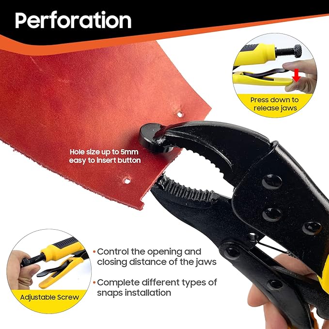 Heavy Duty Snap Fastener Tool kit, Punching Function, Snap Button Tool with Adjustable Setter, 15mm snap Tool with 100 Sets Boat Cover Snaps