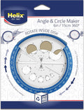 Helix Angle and Circle Maker with Integrated Circle Templates, 360 Degree, 6 Inch / 15cm, Assorted Colors (36002)