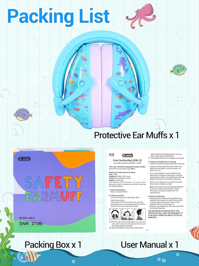 Dr.meter Kids Ear Protection for Monster Jam, Noise Cancelling Headphones for Kids Autism Sensory, Noise Reduction Ear Muffs for Track, Concerts, Fireworks, Mowing Hearing Protection Earmuffs