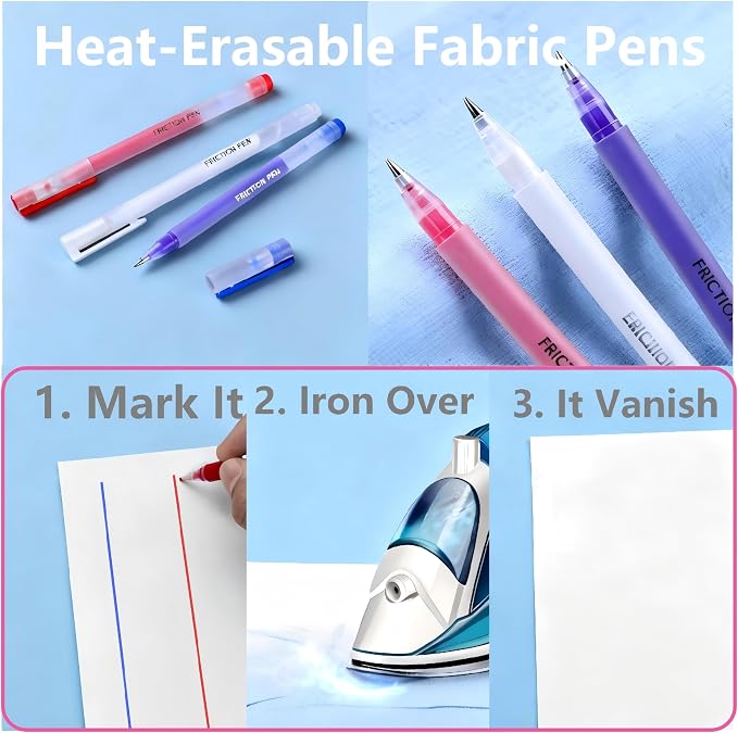 Quilting KIT with Quilting Ruler Holder, Rotary Cutter, Curved Corner Cutter Quilting Ruler, Slotted Quilting Ruler, Arcs & Fans Quilt Circle Cutter Ruler,Non Slip Ruler Grip Rings, Heat Erasable Pens