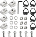 RED WOLF 3/8"-16 Thread T-Slot Nut Tie Down V-Ring Anchor w/1 Inch Button Head Socket Cap Screw Bolt Nut Washer for Toyota Tacoma Tundra Pickup Cargo Bolt Bed Deck Rail Cleat Included Wrench (6 Pack)