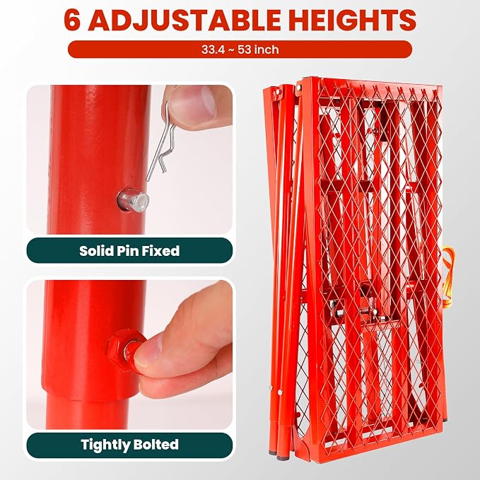 Adjustable Work Platform Ladder for Stairs - 1000 LBS Heavy Duty Folding Scaffold with 5 Height Settings (27"-57") for Professional Painting & Construction, Tool-Free Setup, Anti-Slip Surface