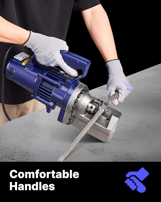 VEVOR Electric Hydraulic Rebar Cutter 1350W 110V - Portable, Cuts #7 4-22mm Rebar in 4.5 Seconds, with Stainless Steel Carry Case
