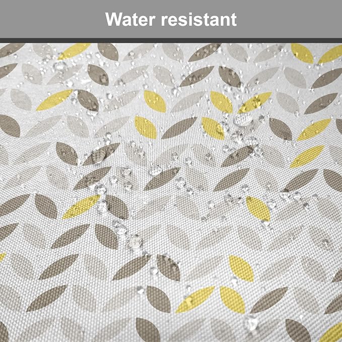 Lunarable Geometric Chair Cushion Pads Set of 4, Fish with Abstract Pattern Techno Urban Illusion Creative Design Print, Anti-Slip Seat Padding for Kitchen & Patio, 16"x16", Yellow and Taupe