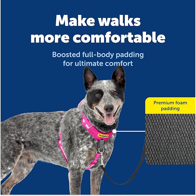 PetSafe Easy Walk Comfort No Pull Dog Harness, Pink, Medium | Stops Pulling on First Use with Front Martingale Loop, Full-Body Padding, 5-Point Adjustable Fit