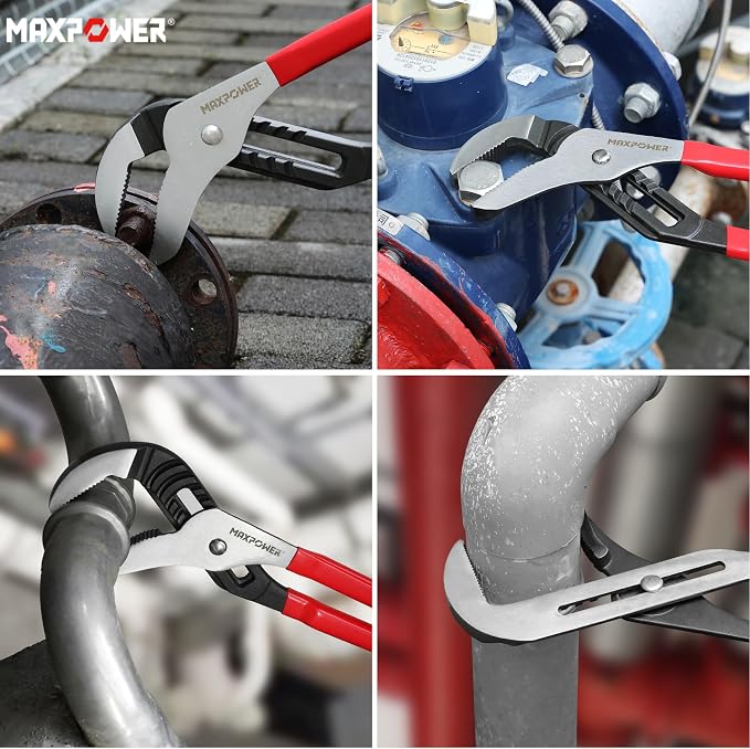 MAXPOWER 20 inch Groove Joint Pliers, 5.5 inch Max Opening | Straight Jaw Locks Pliers