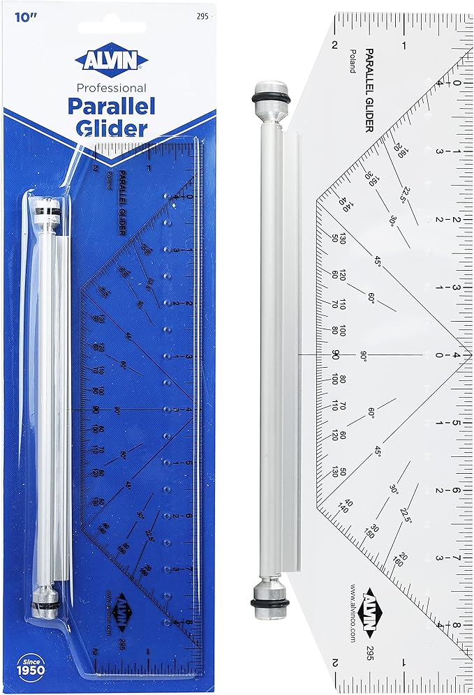 Alvin, Professional Parallel Gilders, Premium Rolling Ruler, Drafting and Architecture Tool for Students, Hobbyists, and Professionals - 10 Inches