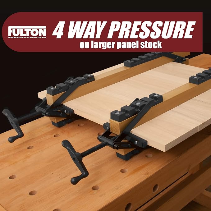Peachtree Woodworking Supply 2 Pack of 4 Way Pressure Clamps for Clamping Panels From All Four Directions. For Woodworkers, Cabinet and Furniture Makers (2 four way pressure clamps)