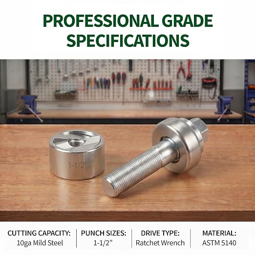 Knockout Hole Punch Driver Kit, 1-1/2" Slug-Buster Knockout Electrical Conduit Hole Cutter Set Manual KO Tool for Electrical Conduit & Panels