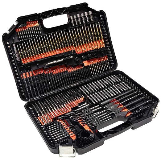 ETERNA Drill Bit Set, 246 PCS Titanium HSS Drill Bit Kit Screwdriver Bit Kit, with Carry Case for Metal, Masonry, Wood, Plastics Cement Drilling