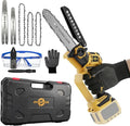 Mini Chainsaw for Dewalt Battery 20V MAX, 8-Inch and 6-Inch 2-IN-1 Cordless Electric Chain saw with 800W Brushless Motor and Auto-Oiler, Garden Tool for Woodworkers, Campers(Tools only)