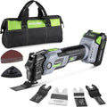 WORKPRO 20V Oscillating Tool Kit, Cordless and Brushless 19,000 RPM Orbiting Multi Tool with 6 Variable Speeds, 3.6°Oscillation Angle, 21pcs Saw Accessories, 1 Rechargeable Battery and Carrying Bag