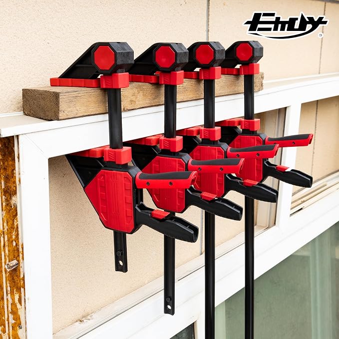 Bar Clamps for Woodworking, 2-Piece 24 Inch Clamps Set with 550 LBS Load Limit, One-Handed Clamp/Spreader, Heavy-Duty Quick-Change F Clamp, Ideal for Woodworking/Carpentry/Home Improvement/DIY