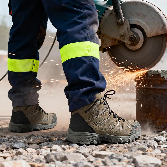 NORTIV 8 Waterproof Work Boots for Men Steel Toe Safety Construction Boots ARMADILLO-STL