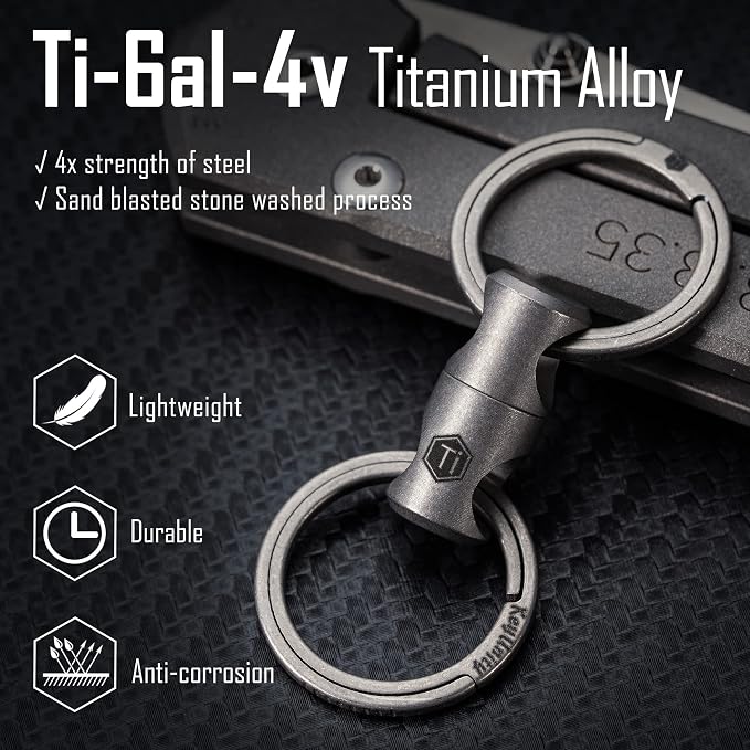KeyUnity Titanium Swivel Key Ring Keychain Connector