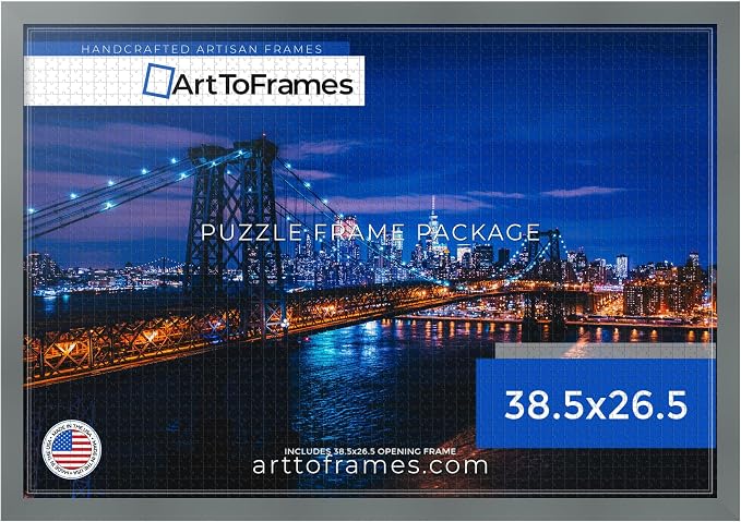 ArtToFrames Puzzle Frame for Buffalo Games 1500, 2000 Piece Jigsaw Puzzles, 38.5x26.5 Inch (98x67 cm), Granite Engineered Wood with Economy Acrylic, Ready to Hang Puzzle Display