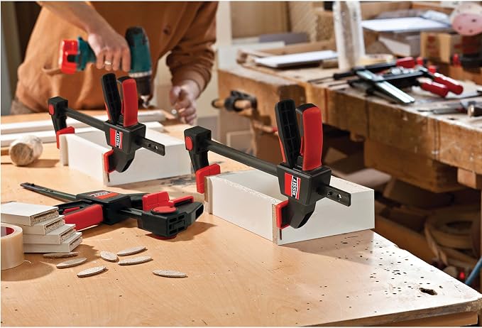 BESSEY EHK SERIES - 300 lb Clamping Force - 06 in - EHKL06 Trigger Clamp Set - 3.125 in. Throat Depth - Wood Clamps, Tools, & Equipment for Woodworking, Carpentry, Home Improvement, DIY