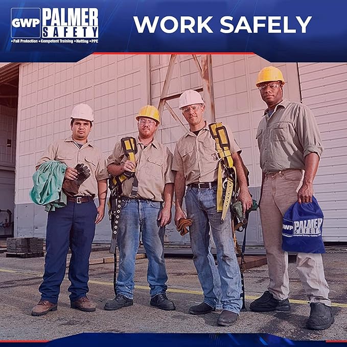 Safety Harness w/Detachable 6 ft Lanyard I Single Leg Lanyard w/Internal Shock Absorbing & Snap Hook