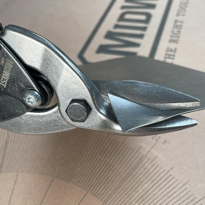MIDWEST Special Hardness Aviation Snip - Left Cut Regular Stainless Steel Cutting Shears, Made in the USA - MWT-SS6716L