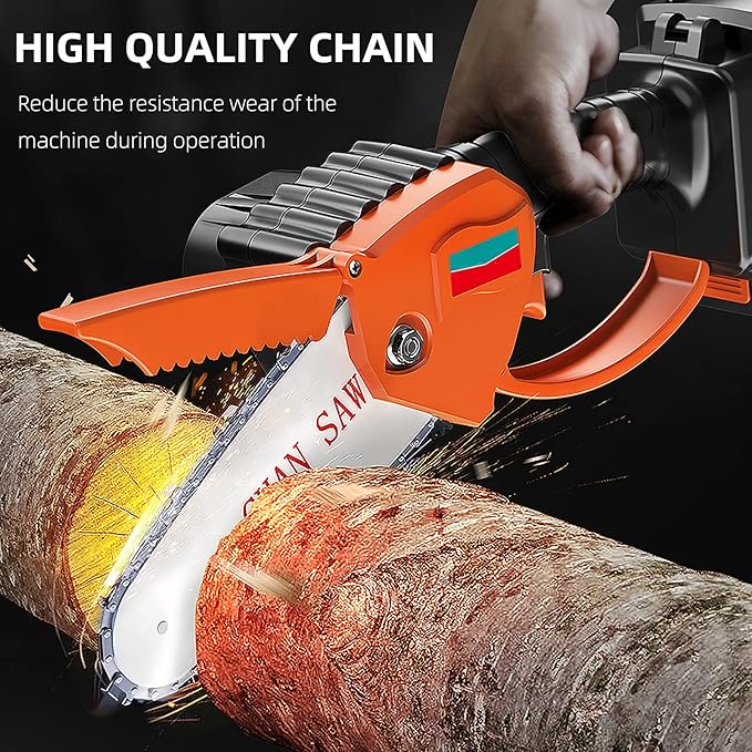 6 Inch Mini Chainsaw Chain and Bar Combo (4Chains + 1Bar), 6 Inch Replacement Chains for Portable Mini Chainsaw Wood Branch Cutting 1/4" LP Pitch .043" Gauge 37 Drive Links