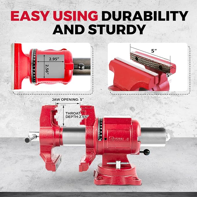 5” UPG 360° Positioning Bench Vise, 8800LB Force