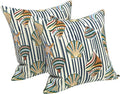 LVTXIII Outdoor Throw Pillows 16x16 Inch, Set of 2 Square Decorative Pillows with Inserts for Patio Furniture, Porch Chair, Garden Sofa, Cabana Shells