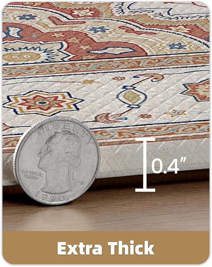 Color&Geometry Kitchen Floor Mats Anti Fatigue, Cushioned Boho Rugs,Waterproof Non Slip Kitchen Runner for Sink, Standing Mats for Office,24"x108",Oatmeal