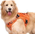 OneTigris Tactical Dog Harness Vest No-Pull Service Dog Vest for Large Dogs | 1000D Pullable Nylon, with Control Handle and Hook & Loop Panels, Easy On & Off, Adjustable for Walking Training Orange L