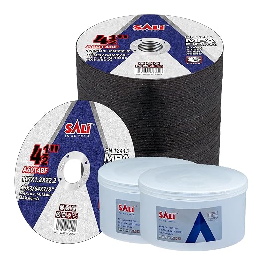 SALI 100 Pieces Cutting Disc Cut Off Wheel 4 1/2x 3/64 x 7/8" Cutting Wheels 4-1/2" Inch for Metal & Stainless Steel, Applies to 4.5 Angle Grinder Cutting Wheel Aggressive Cutting