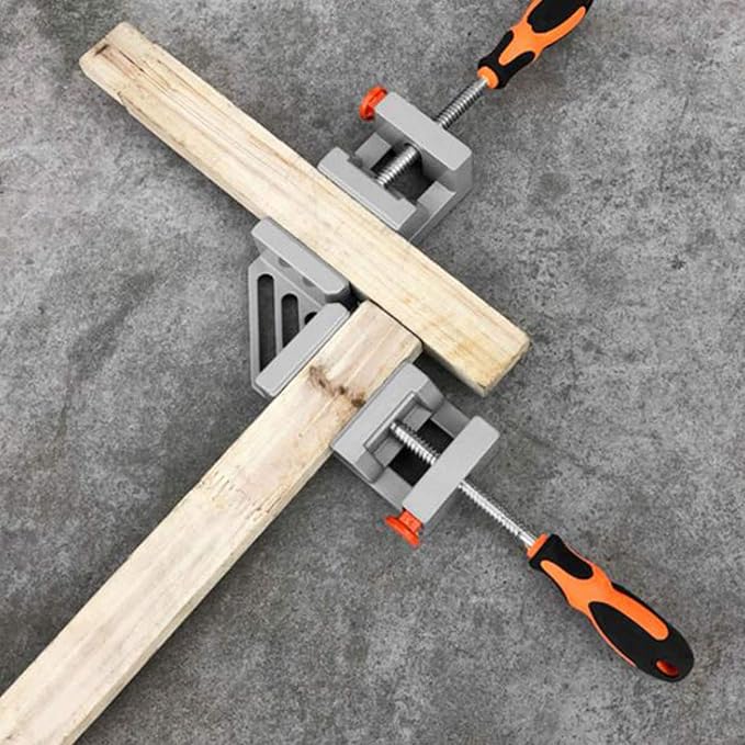 ZOENHOU 2 PCS Right Angle Clamp, 90 Degree Double Handle Corner Clamps with Adjustable Swing Jaw, Aluminum Alloy Wood Clamps Jig Tools For Woodworking Picture Framing