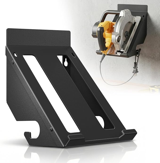 Circular Saw Holder, Wall Mount Circular Saws Storage Rack,Heavy-duty Saw Wall Hanger for Garages, Workshops, Job sites,Home，Circular Saws Organizer Fit Most Brands Like Dewalt& Milwaukee