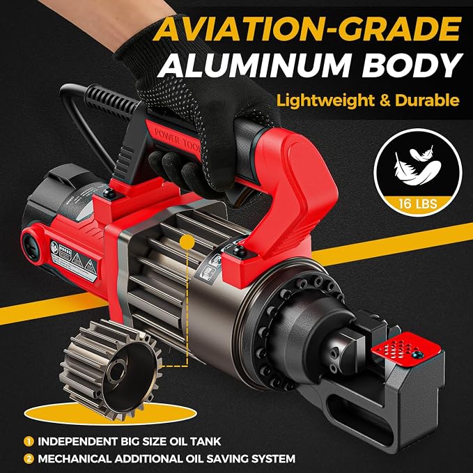 Anbull 1000W Electric Hydraulic Rebar Cutter, Cutting up to 5/8 Inch 4-16mm #5 Rebar, with Replaceable Jaw Blades, Cutting Speed 2-2.5S (EC-16)