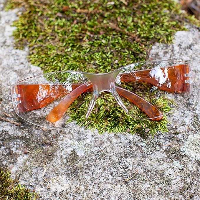 BISON LIFE Clear Safety Glasses – ANSI Z87.1 Scratch & Impact Resistant Wrap Around Eye Protection Goggles for Men & Women