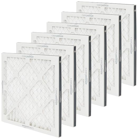 Amazon Basics 14x14x1 Air Filter 6-Pack, MERV 11 AC Furnace Filters, Allergy Control, Removes Dust, Pollen and Lint (Actual Size: 13.75" x 13.75" x 0.75")