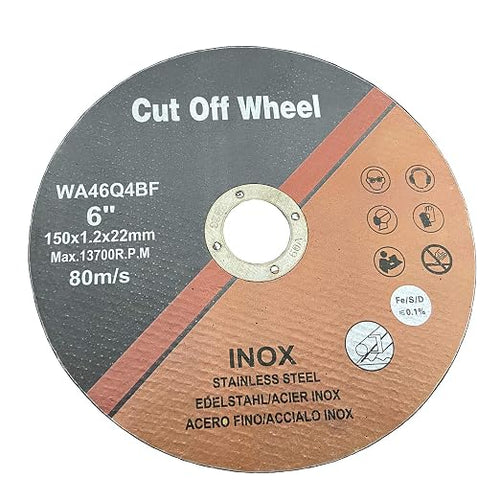 100 PCS Cut Off Wheel 6 Inch 6" x.047 x7/8" Cutting Disc for Angle Grinder Ultra Thin Metal & Stainless Steel