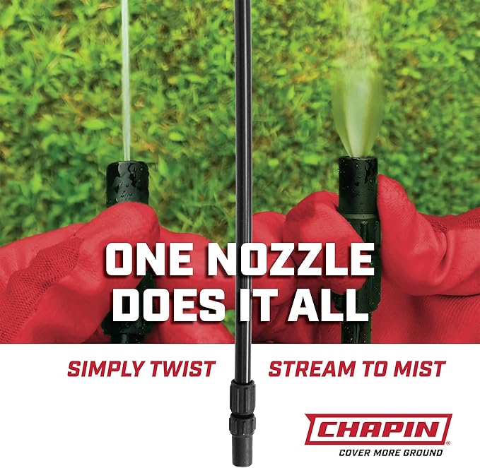 Chapin 22000 Pump Sprayer, 1-Gallon Translucent Tank with an Easy Fill Funnel-Top Opening, Adjustable Cone Nozzle & 34" Long Reach Hose, Used for Fertilizer, Pesticides, Weeds & Pests 2 Pack