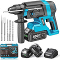 Seesii 1-Inch Cordless SDS-Plus Rotary Hammer Drill, 2.8J Impact Energy Brushless Motor, 4-Mode with Safety Clutch, 2 x 4.0Ah Batteries & Chisel/Bit Set for Concrete Drilling & Home Renovation