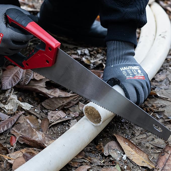 HAUTMEC 14" Hand Saw for Wood Cutting & Woodworking, 11 TPI Small Crosscut Handsaw with Triple-Ground Teeth, Fine Cut Saws for PVC, Plastic & Trees